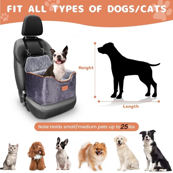 Alfatok Memory Foam Elevated Booster Pet Car Seat w/ Washable Cover NWT - Picture 7 of 10